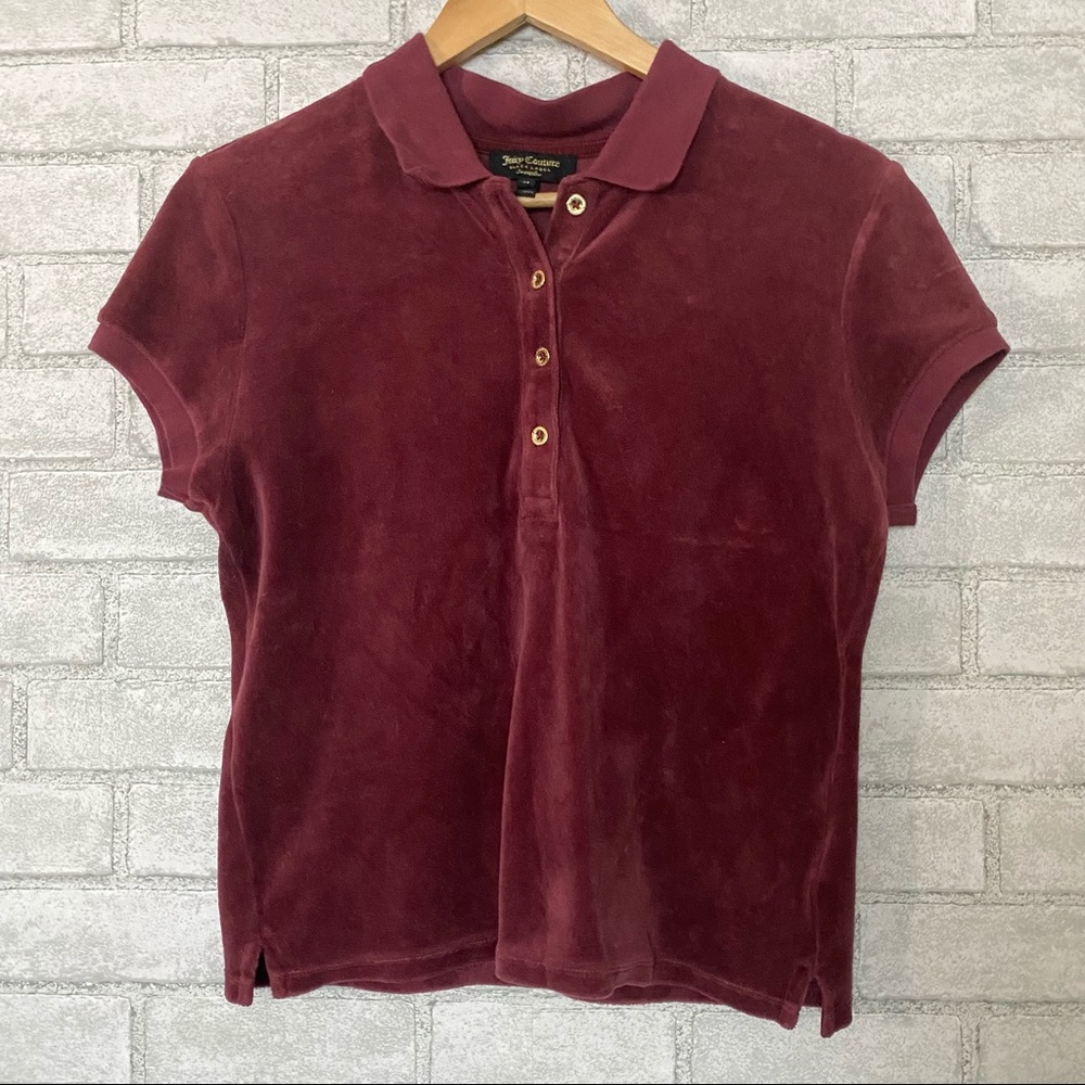 Juicy Couture Black Label Velour Polo Shirt